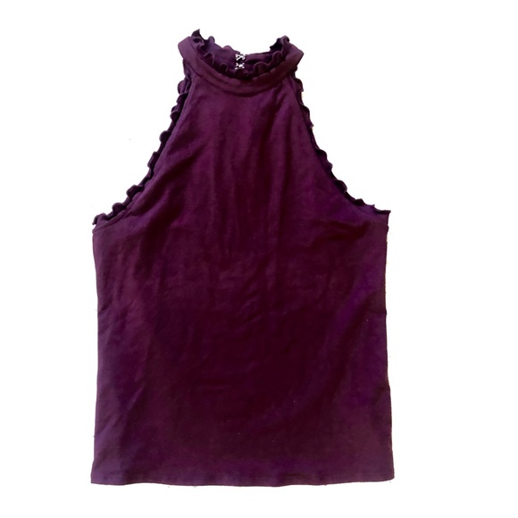 Express Ruffled Halter Tank - Picture 2 of 5